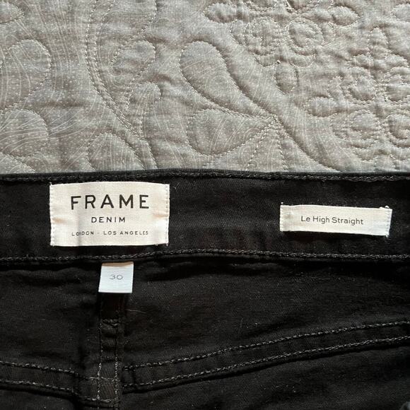 FRAME‎ Le High Straight Velvet Tux
Raw Jeans black women’s size 30 - Picture 6 of 11